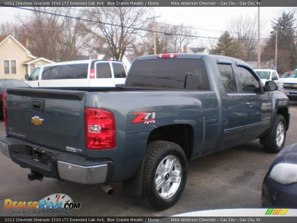 2011 Chevrolet Silverado 1500 LTZ Extended Cab 4x4 Blue Granite Metallic / Ebony Photo #3