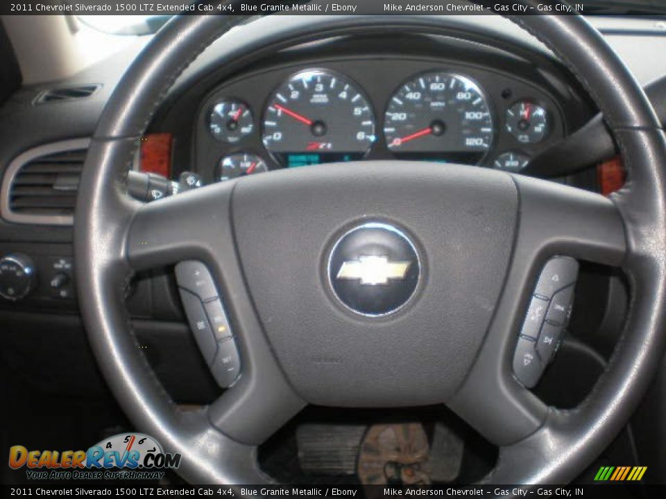 2011 Chevrolet Silverado 1500 LTZ Extended Cab 4x4 Blue Granite Metallic / Ebony Photo #13