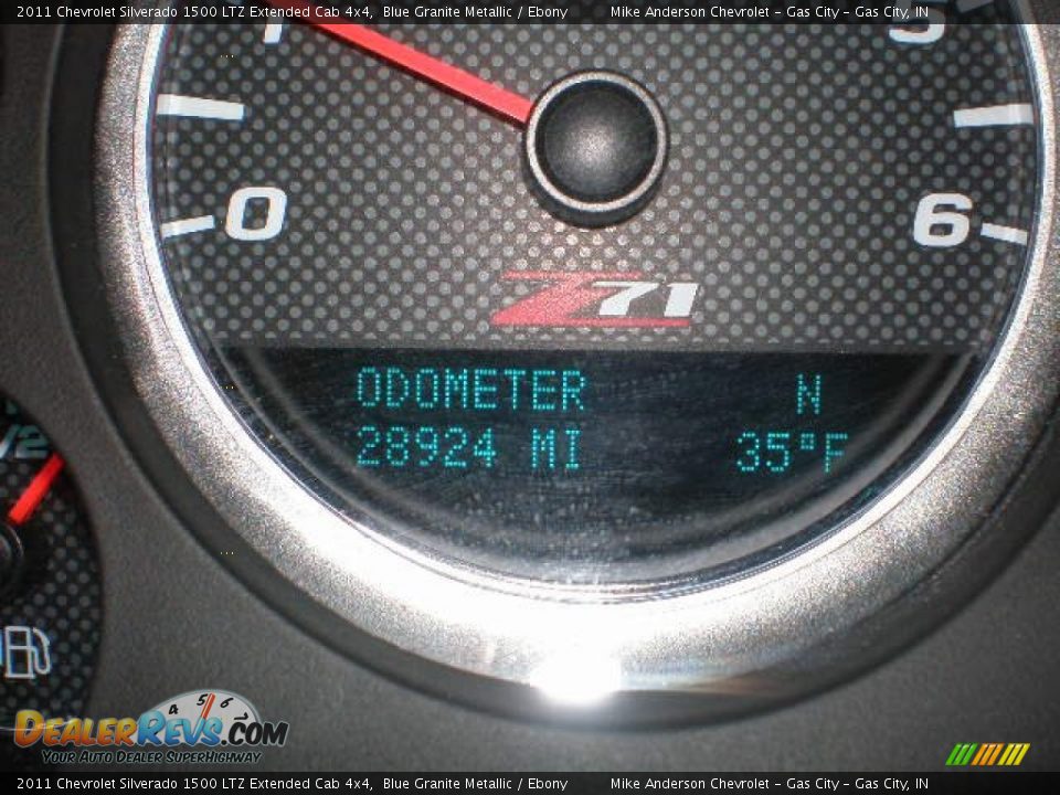 2011 Chevrolet Silverado 1500 LTZ Extended Cab 4x4 Blue Granite Metallic / Ebony Photo #14