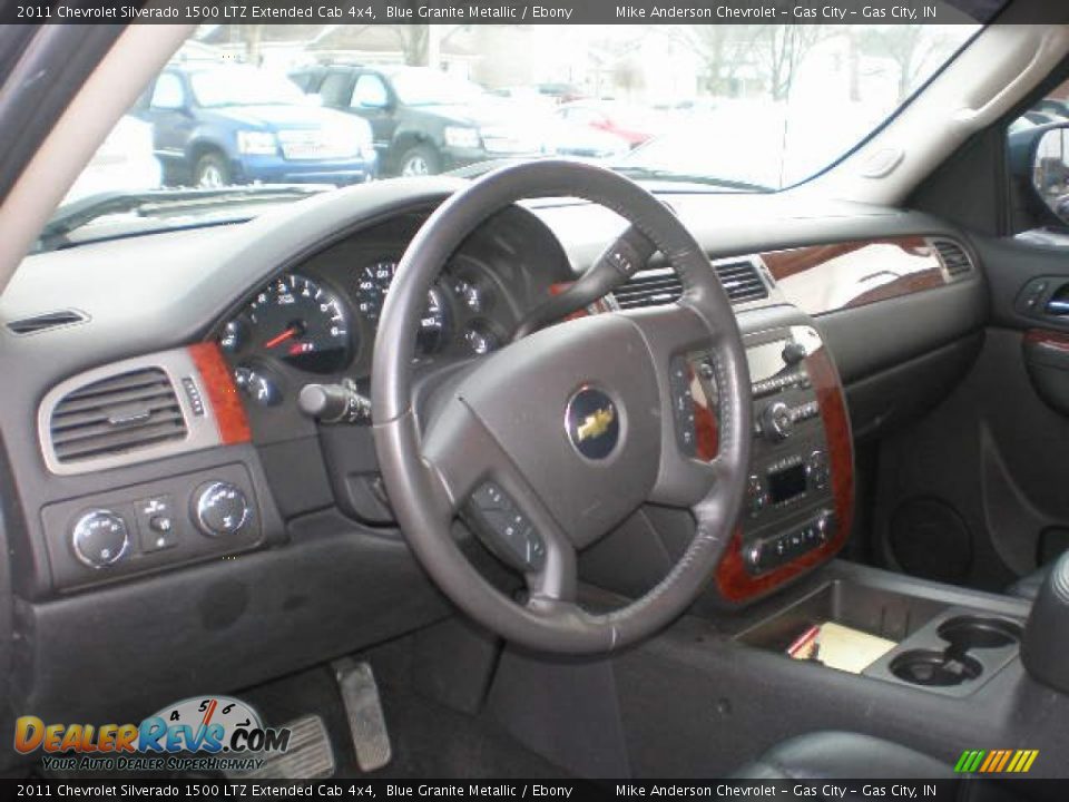 2011 Chevrolet Silverado 1500 LTZ Extended Cab 4x4 Blue Granite Metallic / Ebony Photo #15