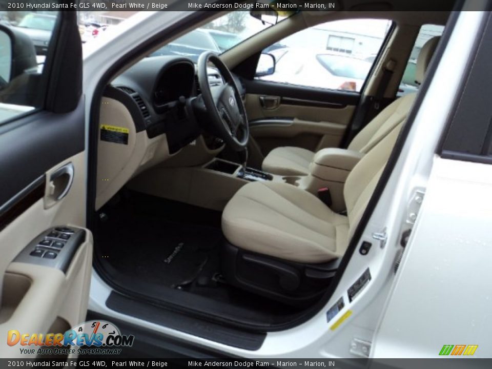 2010 Hyundai Santa Fe GLS 4WD Pearl White / Beige Photo #5