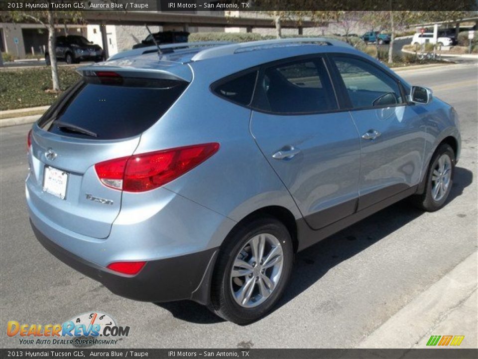 2013 Hyundai Tucson GLS Aurora Blue / Taupe Photo #4