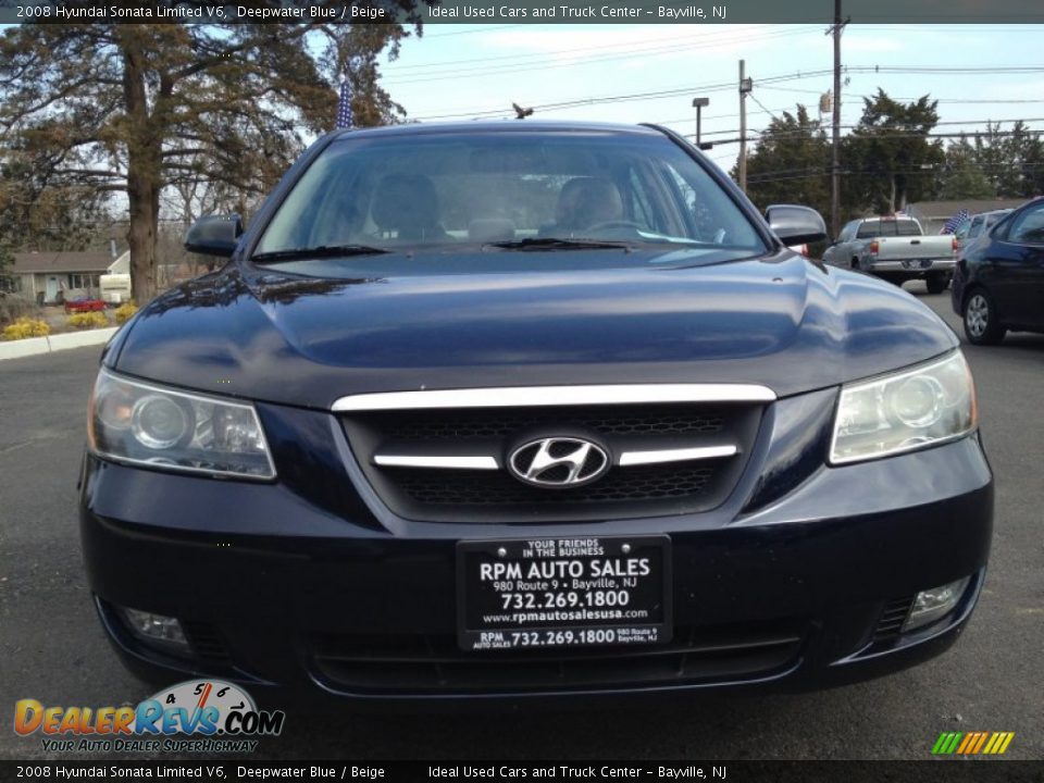 2008 Hyundai Sonata Limited V6 Deepwater Blue / Beige Photo #2