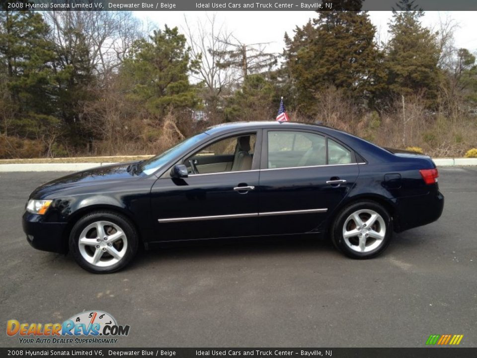 2008 Hyundai Sonata Limited V6 Deepwater Blue / Beige Photo #5