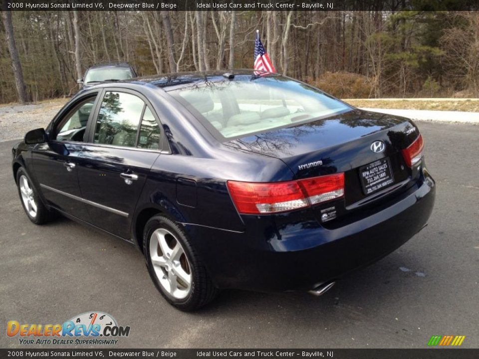 2008 Hyundai Sonata Limited V6 Deepwater Blue / Beige Photo #6