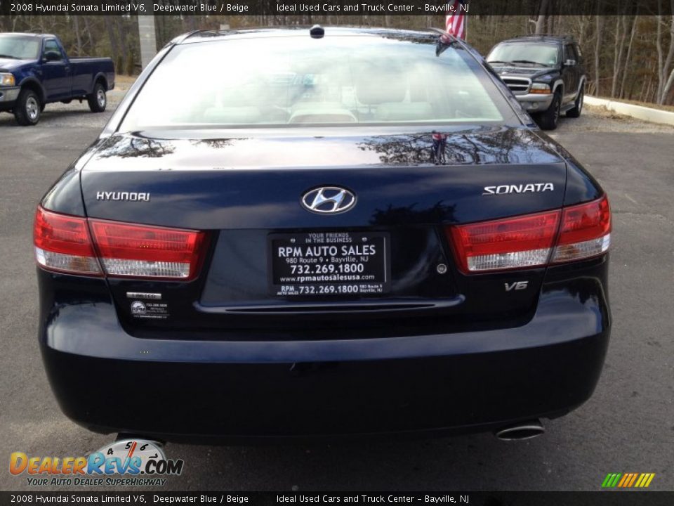 2008 Hyundai Sonata Limited V6 Deepwater Blue / Beige Photo #7