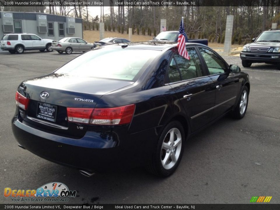 2008 Hyundai Sonata Limited V6 Deepwater Blue / Beige Photo #8
