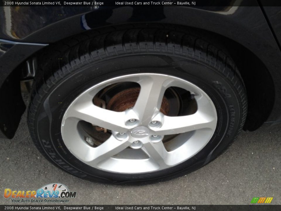 2008 Hyundai Sonata Limited V6 Deepwater Blue / Beige Photo #9