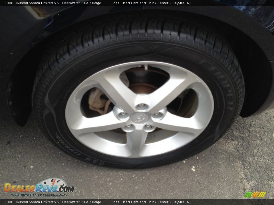 2008 Hyundai Sonata Limited V6 Deepwater Blue / Beige Photo #10