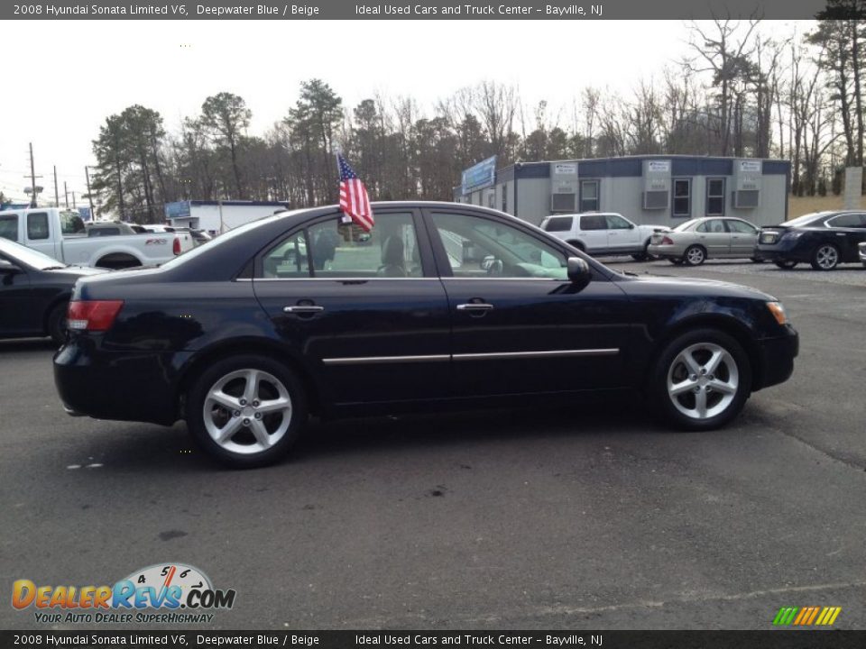 2008 Hyundai Sonata Limited V6 Deepwater Blue / Beige Photo #11