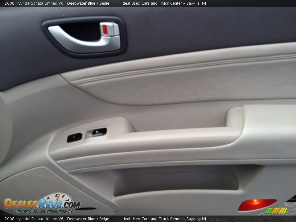 2008 Hyundai Sonata Limited V6 Deepwater Blue / Beige Photo #13