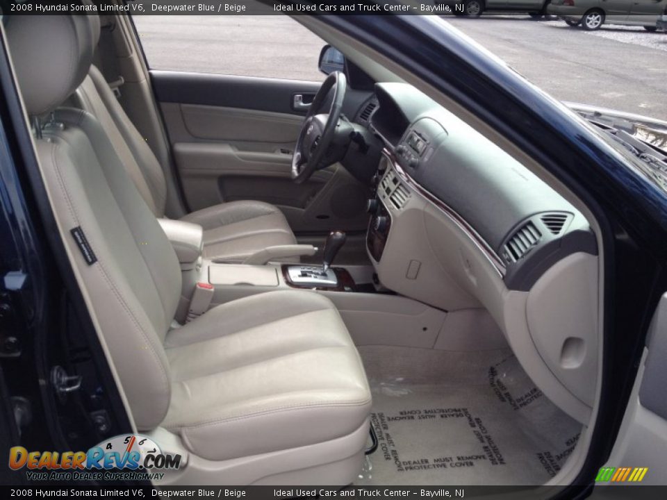 2008 Hyundai Sonata Limited V6 Deepwater Blue / Beige Photo #15