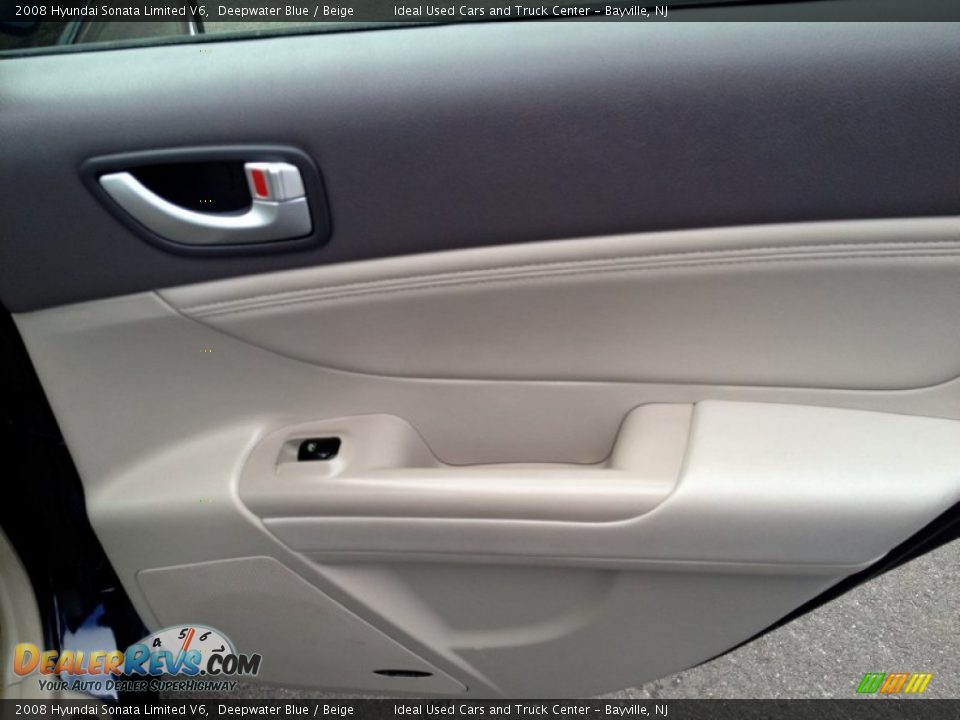 2008 Hyundai Sonata Limited V6 Deepwater Blue / Beige Photo #16