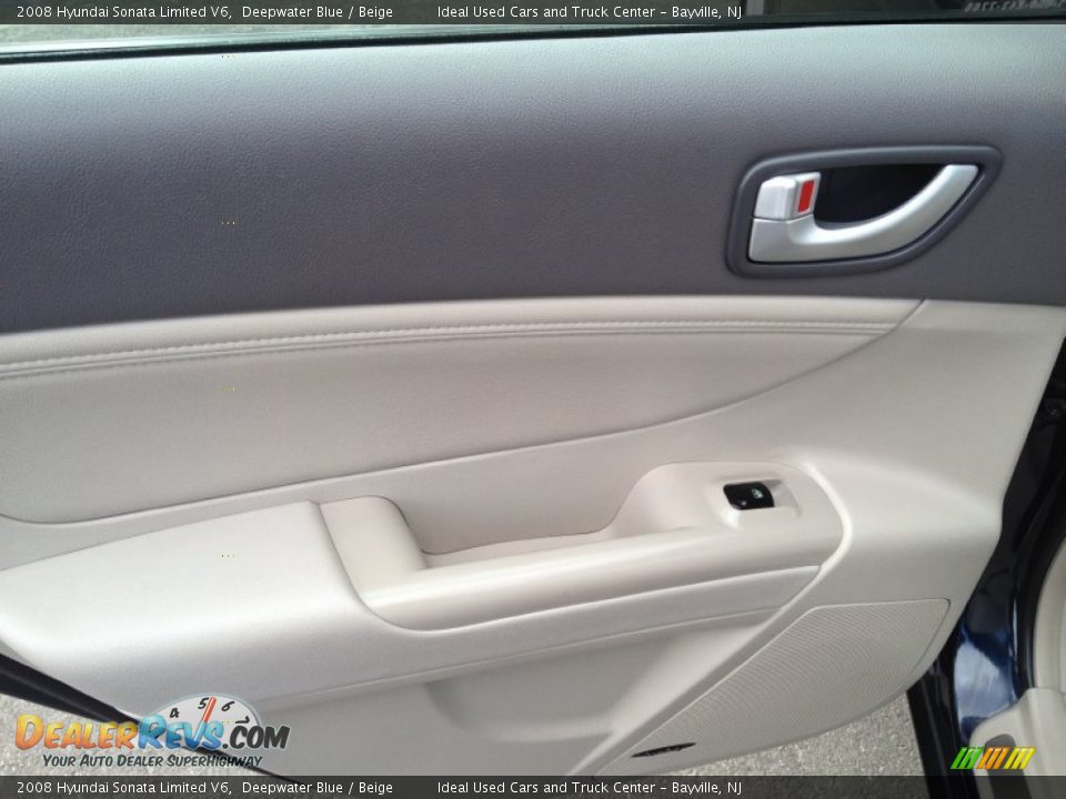 2008 Hyundai Sonata Limited V6 Deepwater Blue / Beige Photo #18