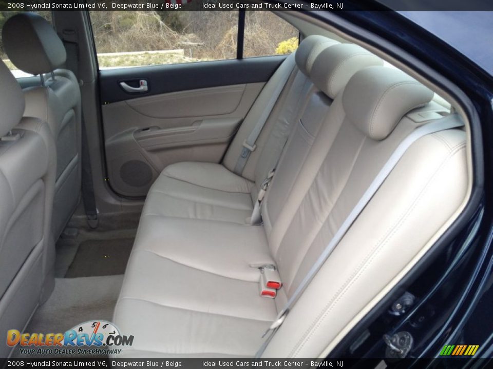 2008 Hyundai Sonata Limited V6 Deepwater Blue / Beige Photo #19