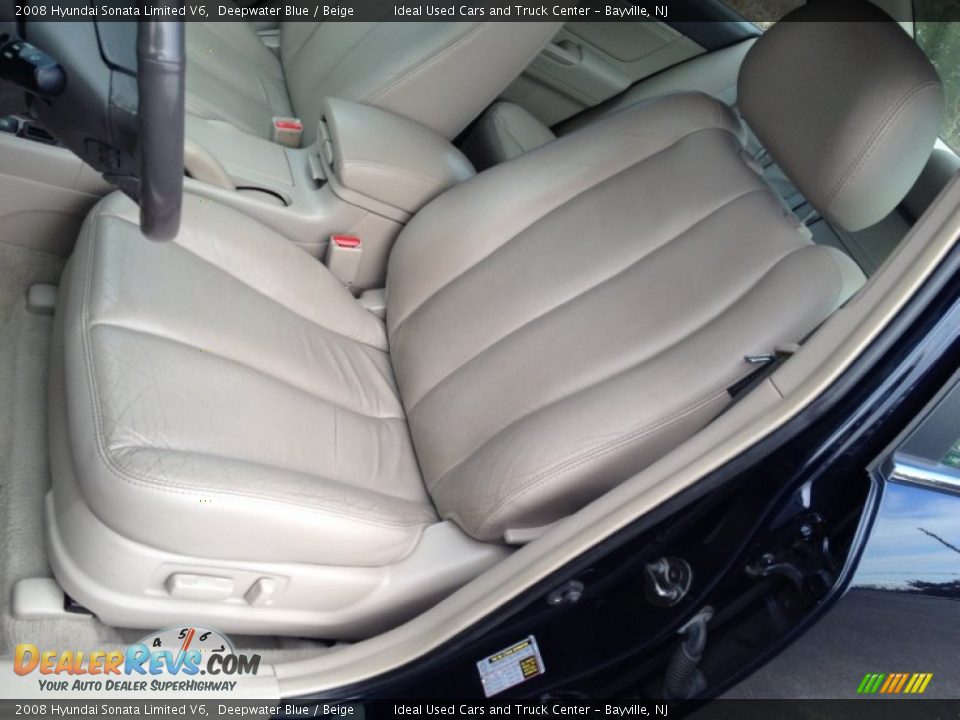 2008 Hyundai Sonata Limited V6 Deepwater Blue / Beige Photo #24