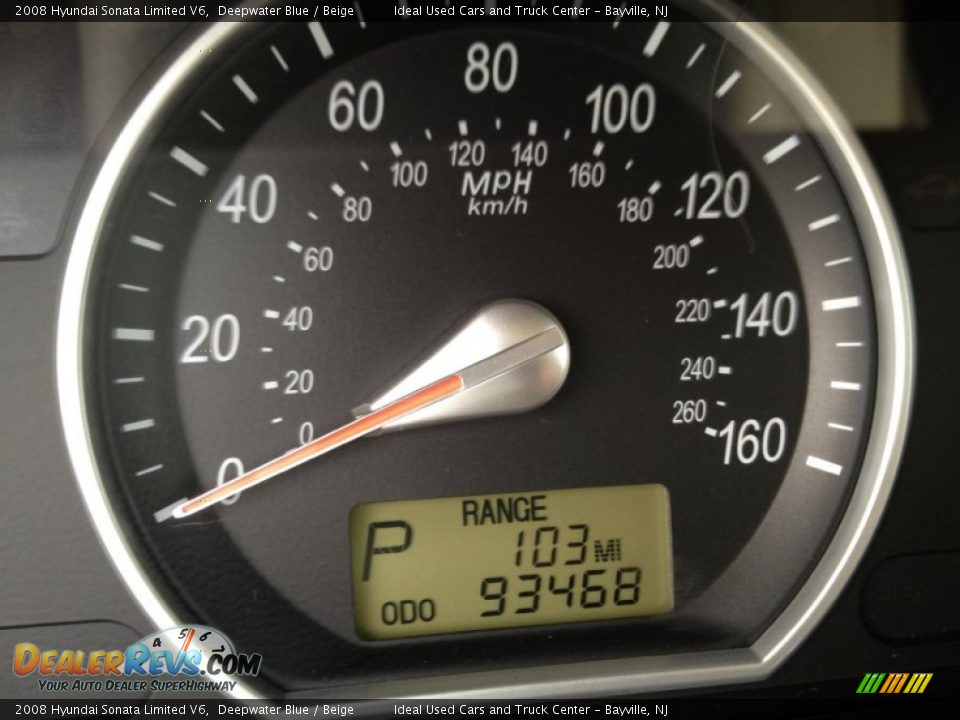 2008 Hyundai Sonata Limited V6 Deepwater Blue / Beige Photo #28