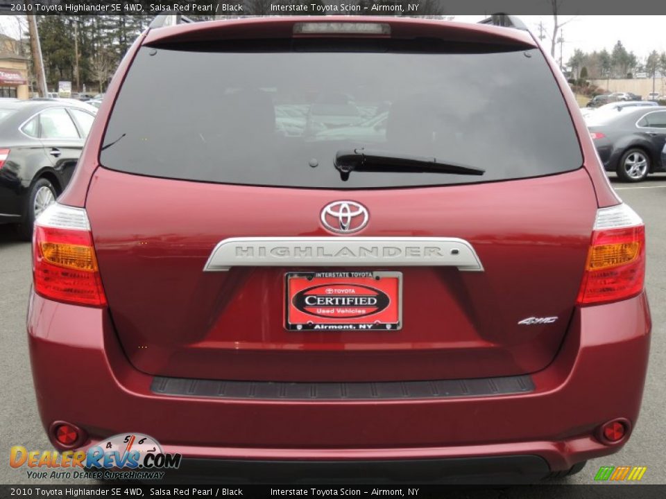 2010 Toyota Highlander SE 4WD Salsa Red Pearl / Black Photo #5