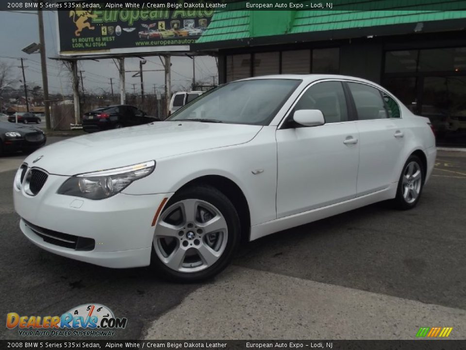 2008 BMW 5 Series 535xi Sedan Alpine White / Cream Beige Dakota Leather Photo #1