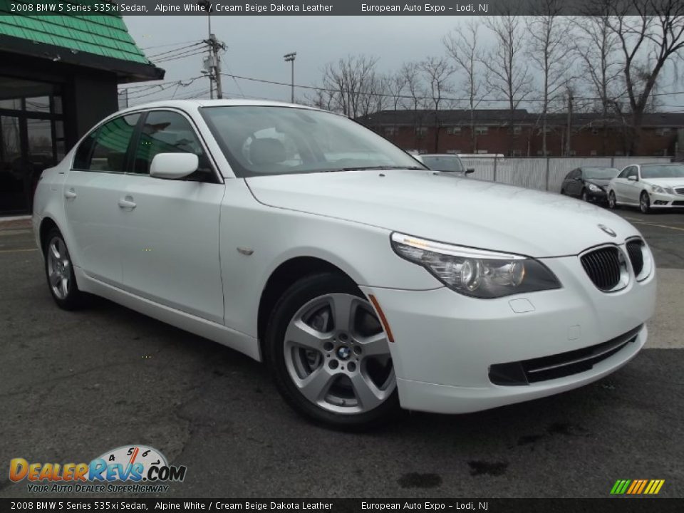 2008 BMW 5 Series 535xi Sedan Alpine White / Cream Beige Dakota Leather Photo #2