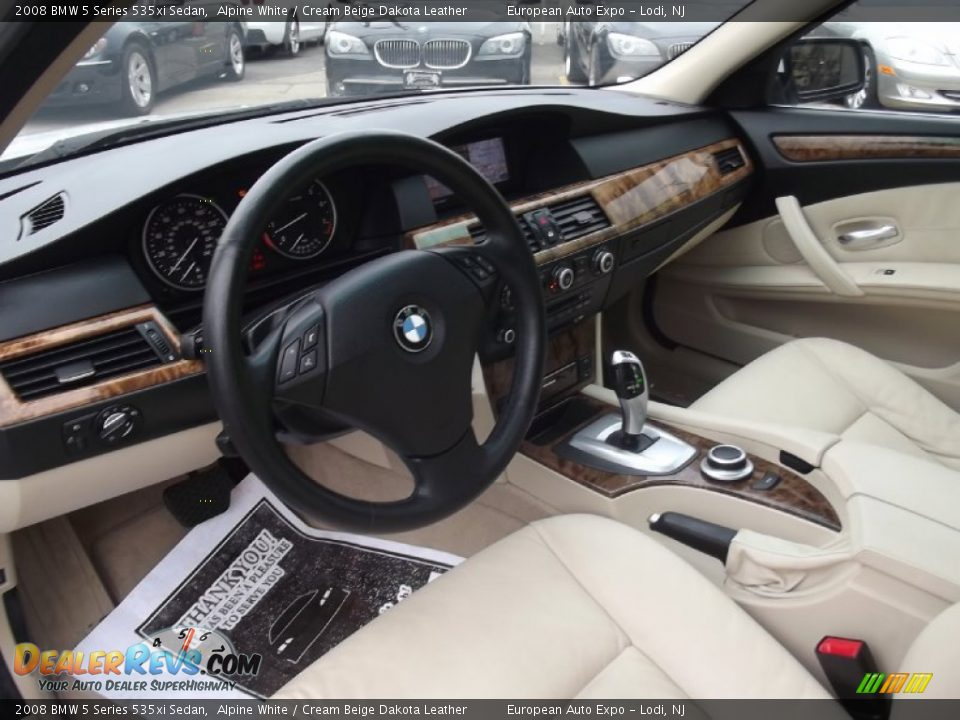 2008 BMW 5 Series 535xi Sedan Alpine White / Cream Beige Dakota Leather Photo #12