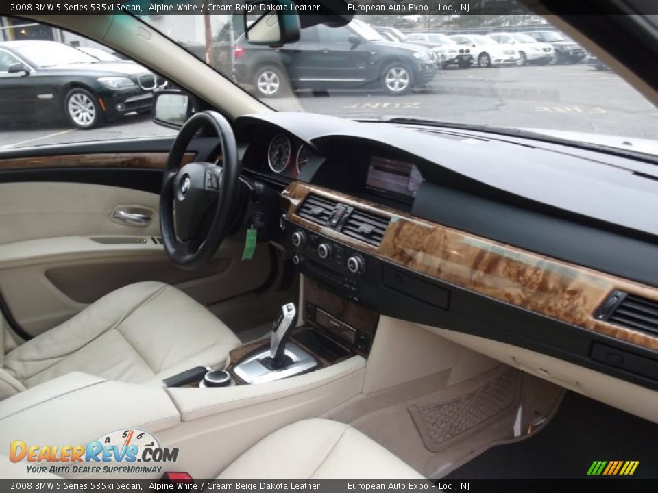 2008 BMW 5 Series 535xi Sedan Alpine White / Cream Beige Dakota Leather Photo #18