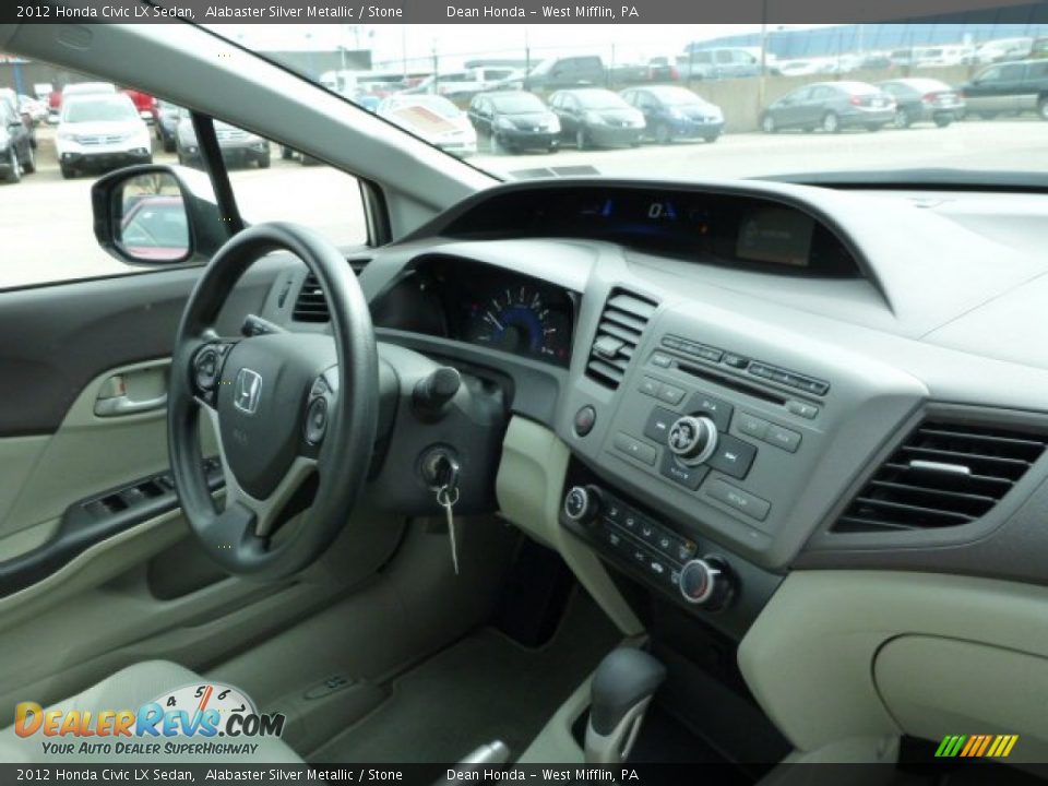 2012 Honda Civic LX Sedan Alabaster Silver Metallic / Stone Photo #3