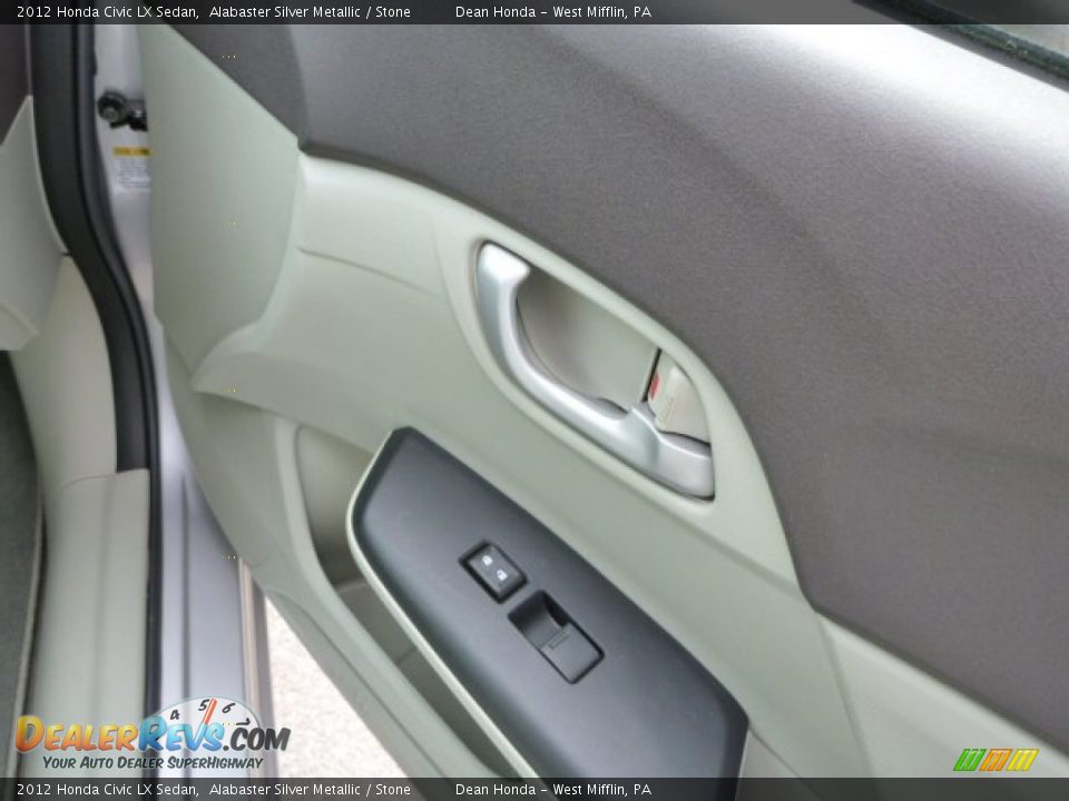 2012 Honda Civic LX Sedan Alabaster Silver Metallic / Stone Photo #4