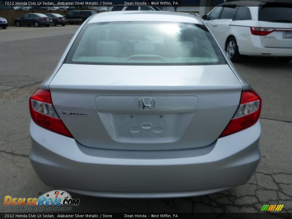 2012 Honda Civic LX Sedan Alabaster Silver Metallic / Stone Photo #6
