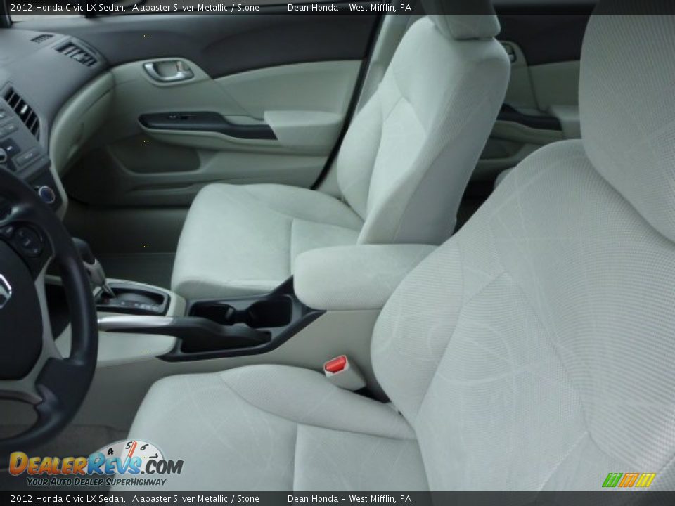 2012 Honda Civic LX Sedan Alabaster Silver Metallic / Stone Photo #12
