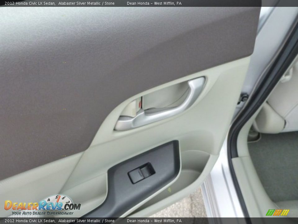 2012 Honda Civic LX Sedan Alabaster Silver Metallic / Stone Photo #15