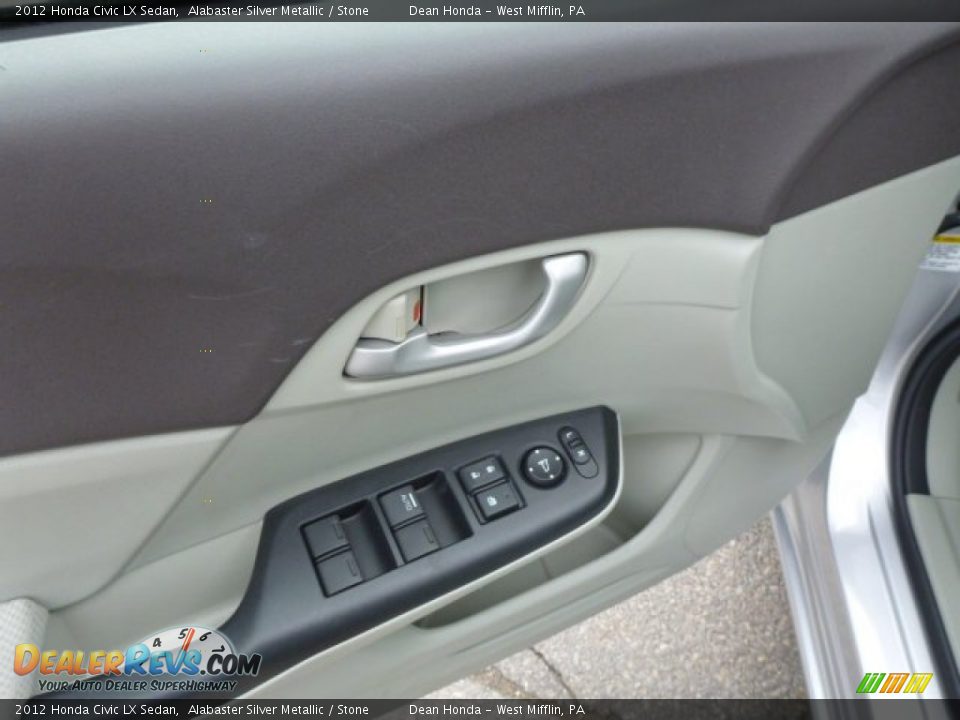 2012 Honda Civic LX Sedan Alabaster Silver Metallic / Stone Photo #16