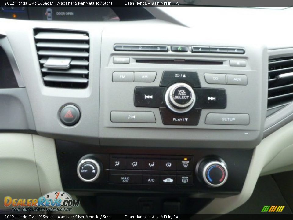 2012 Honda Civic LX Sedan Alabaster Silver Metallic / Stone Photo #18