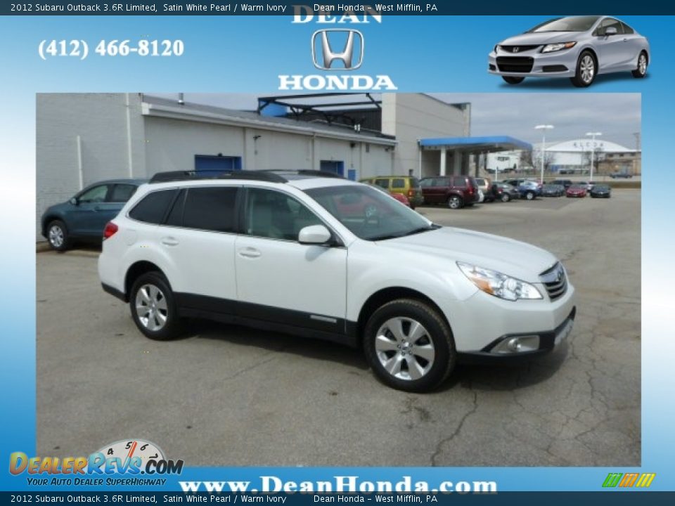2012 Subaru Outback 3.6R Limited Satin White Pearl / Warm Ivory Photo #1