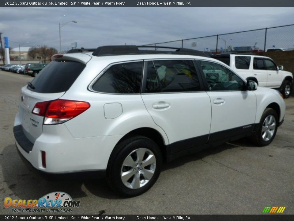 2012 Subaru Outback 3.6R Limited Satin White Pearl / Warm Ivory Photo #3