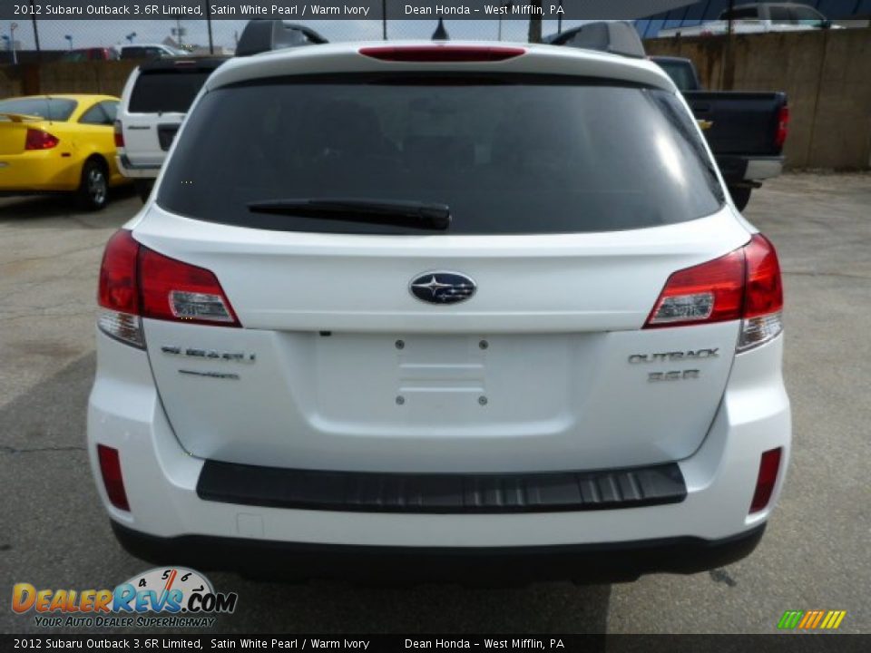 2012 Subaru Outback 3.6R Limited Satin White Pearl / Warm Ivory Photo #4