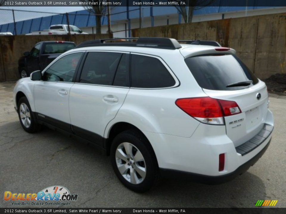 2012 Subaru Outback 3.6R Limited Satin White Pearl / Warm Ivory Photo #5