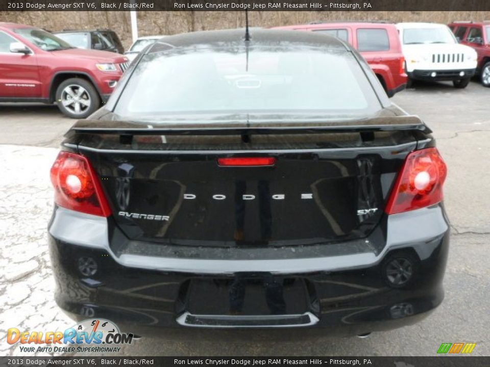 2013 Dodge Avenger SXT V6 Black / Black/Red Photo #4