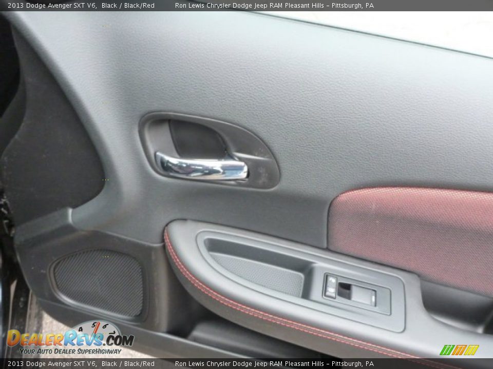 2013 Dodge Avenger SXT V6 Black / Black/Red Photo #8