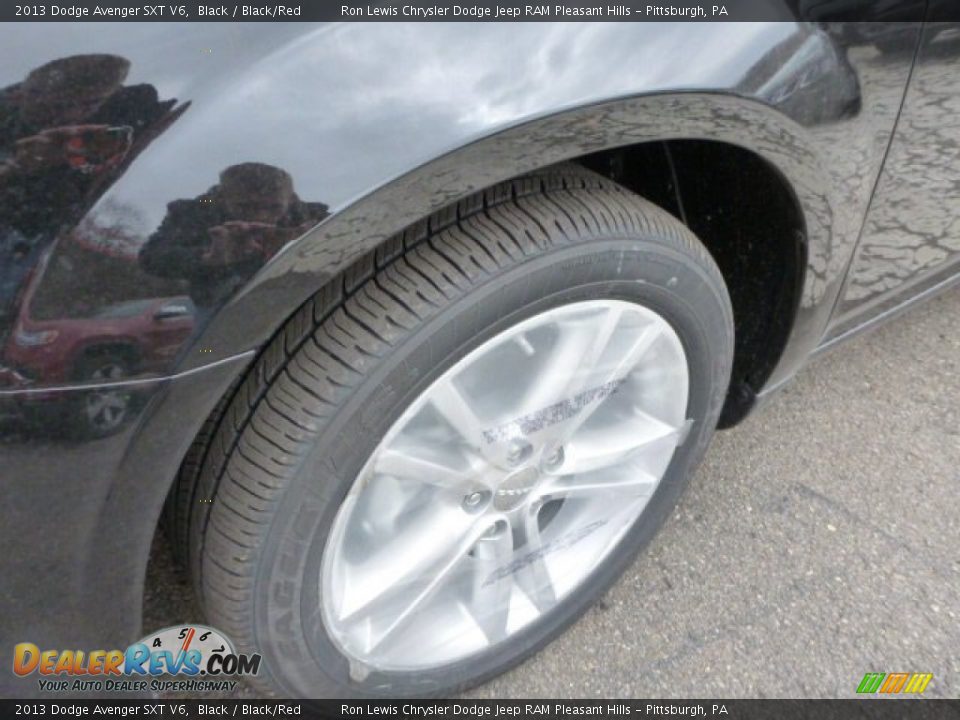 2013 Dodge Avenger SXT V6 Black / Black/Red Photo #11