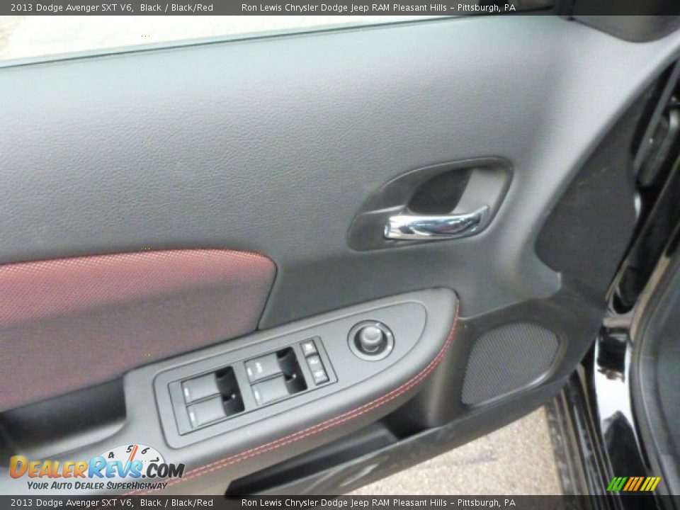 2013 Dodge Avenger SXT V6 Black / Black/Red Photo #16