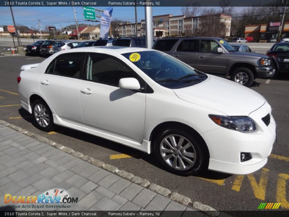 2010 Toyota Corolla S Super White / Dark Charcoal Photo #7