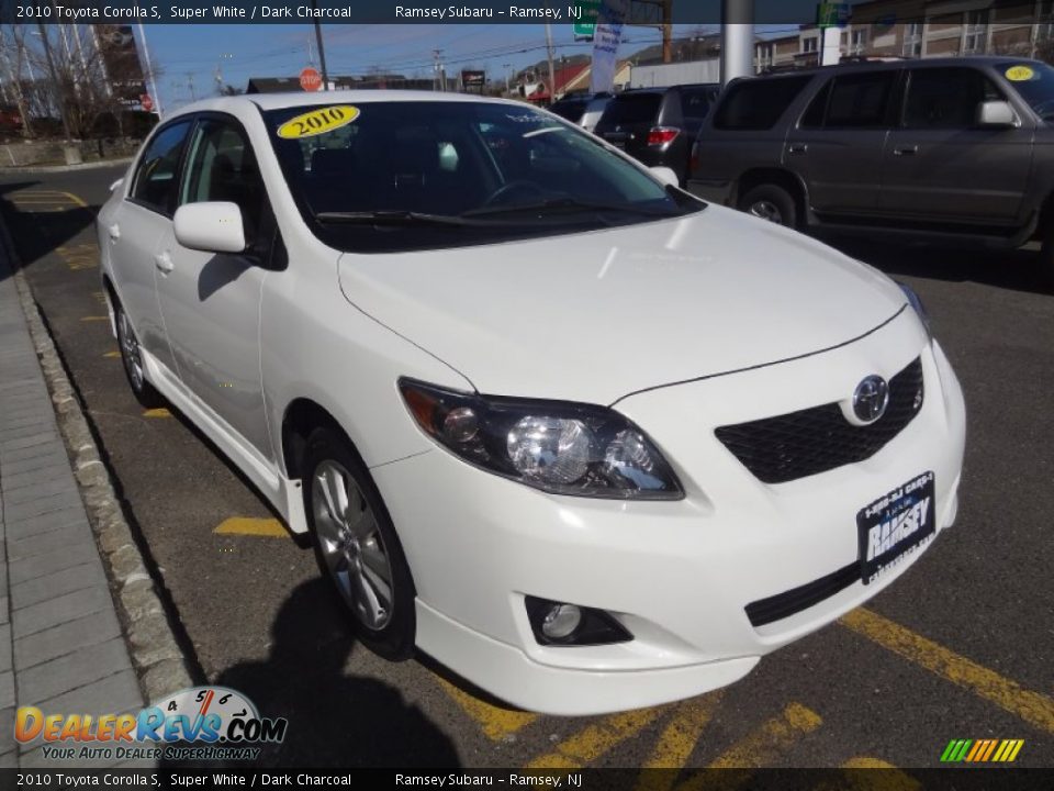 2010 Toyota Corolla S Super White / Dark Charcoal Photo #8