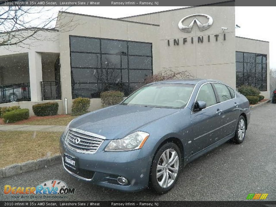 2010 Infiniti M 35x AWD Sedan Lakeshore Slate / Wheat Photo #2