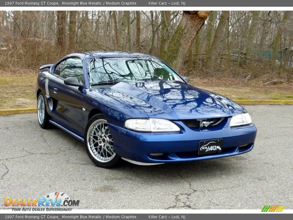 1997 Ford Mustang GT Coupe Moonlight Blue Metallic / Medium Graphite Photo #1