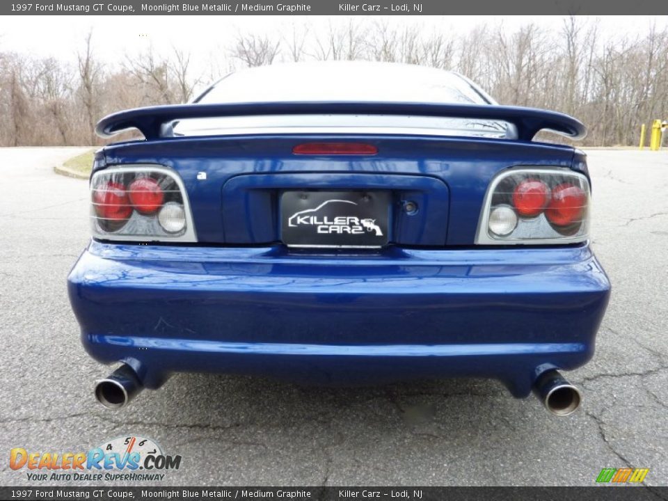 1997 Ford Mustang GT Coupe Moonlight Blue Metallic / Medium Graphite Photo #27