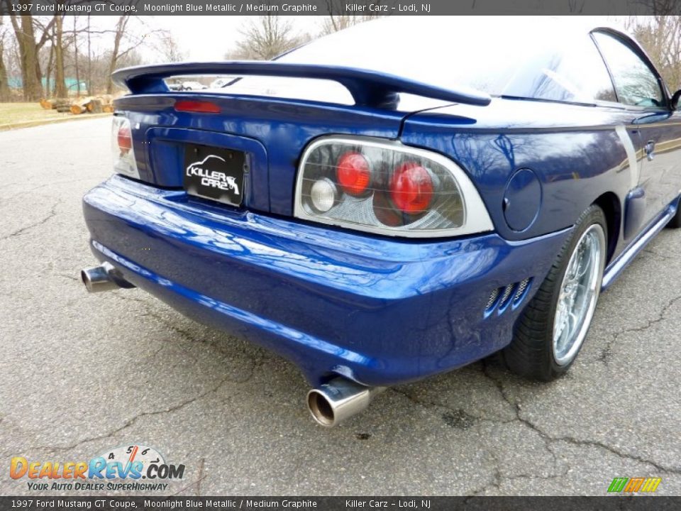 1997 Ford Mustang GT Coupe Moonlight Blue Metallic / Medium Graphite Photo #28