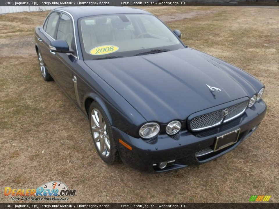 2008 Jaguar XJ XJ8 Indigo Blue Metallic / Champagne/Mocha Photo #2