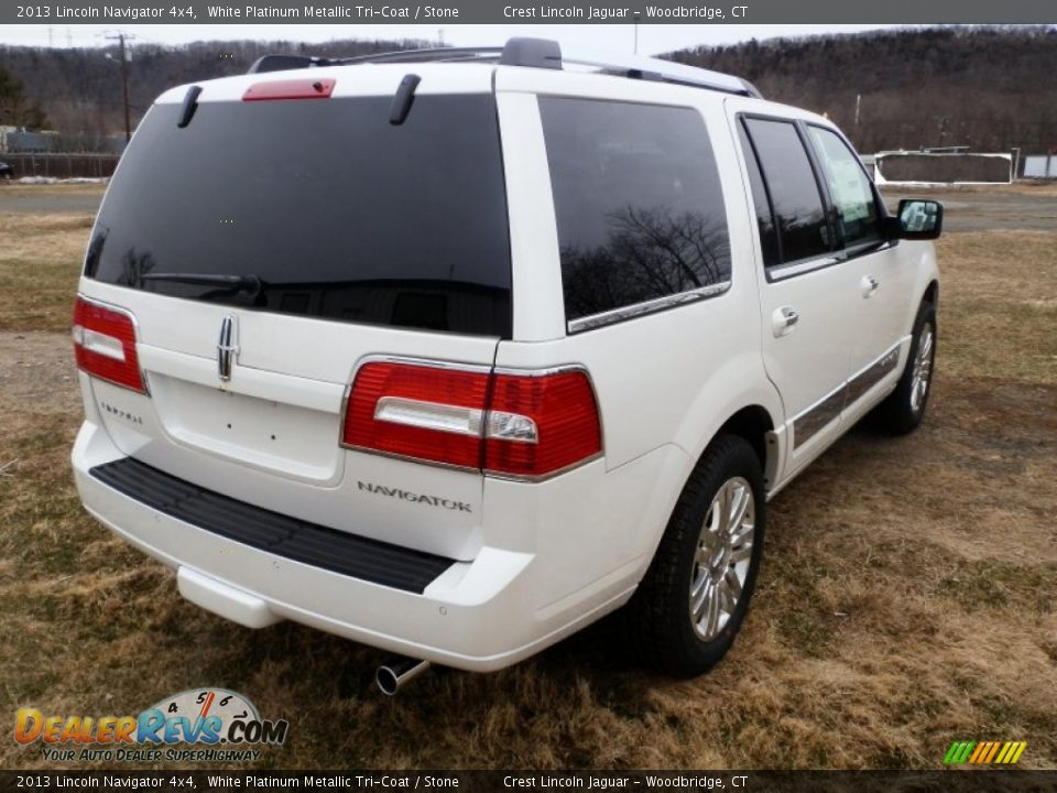 2013 Lincoln Navigator 4x4 White Platinum Metallic Tri-Coat / Stone Photo #3
