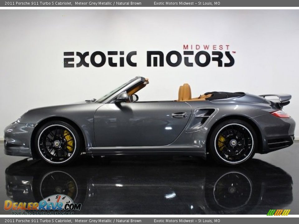 2011 Porsche 911 Turbo S Cabriolet Meteor Grey Metallic / Natural Brown Photo #1